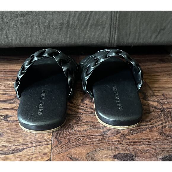 $1,195 NIB Bottega Black Veneta Weave Cassette Leather Sandals Size 41(8) main image 9